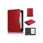 Swees® Ultra Slim Leather Case for Amazon Kindle Voyage (Released November 2014) Cover Leather Case Shell Cover Case Smart Cover with Auto Sleep Wake up function - Red (Electronics)