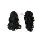 PRETTY SHOP 2 IN 1 Hairpiece Ponytail Ponytail braid hair extension hair thickening approx 40cm and 50 cm various colors (black1) (Health and Beauty)