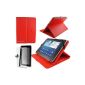 Red PU Leather Case Cover for Intenso TAB734 / TAB744 / INTAB 7 