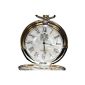 Silver Quartz Movement Pocket Watch with mother of pearl face
