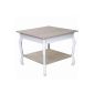 Landhaus coffee table side table in soft natural tones with storage approximately 60x60cm (household goods)