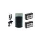 BUNDLE: 2 Batteries + Charger for Sony NP-FW50?  see compatibility list (electronics)