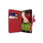 Wallet Leather Case Cover Case for LG OPTIMUS L9 Protection Ultra Slim RED PEN + Touchscreen orders!  (Electronic devices)