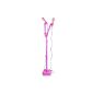Double microphone on adjustable stand, pink, with musical effects and lighting effects.  Karaoke set for girl, with integrated microphone, pink.  (Toy)
