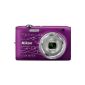 Nikon Coolpix S2800 Digital Camera (20 Megapixel, 6x opt. Wide-angle zoom, 6.9 cm (2.7 inch) LCD display, HD) violet / Ornaments (electronic)
