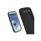 iGadgitz Black Silicone Skin Case Cover with Tread for Samsung Galaxy S3 III i9300 Smartphone Cell Phone + Screen Protector (Wireless Phone Accessory)