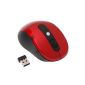 Andoer Wireless Mouse wheel and 3 buttons with adjustable sensitivity laptop, notebook, PC with operating system Windows 2000 / Me / XP / Vista / Win 7 2.4Ghz - Red (Personal Computers)