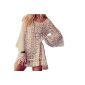 Imixcity Women Boho Hippie Gypsy Flame Channel Fringe Lace Mini Dress Tops Beige EU36-42 (Clothing)