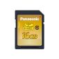 Panasonic RP-SDW16GE1K SDHC Memory Card 16GB Class 10 speed (22 MB / sec transfer rate) (Electronics)
