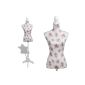 Female bust dress form mannequin bust torso white cotton with Rose (Misc.)