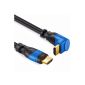 deleyCON 1.5m HDMI 90 ° angle cable - HDMI 2.0 / 1.4a compatible with high-speed Ethernet (Neuster Standard) - ARC 3D 4K Ultra HD (1080p / 2160p) (Electronics)