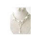 Best Seller Glamour Bridal Jewelry Jewelry chain earrings silver pearl white and crystal clear (jewelry)
