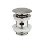 Solid stainless steel pop up waste push open drain valve push open for vanity / sink / sink / basin in the kitchen with overflow.  Touch on and by
