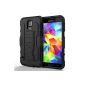 Hull shockproof armor for samsung galaxy s5 with belt clip black (Electronics)