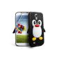 OnlineBestDigital - Penguin Art 3D Silicone Case / Case Cover / Protective Case for Samsung Galaxy S4 - Black (Wireless Phone Accessory)