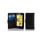 Case Cover Shell PU Leather Style BooK for Nokia Lumia 520 in black (Wireless Phone Accessory)