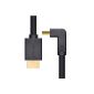 Ugreen High Speed ​​HDMI cable with Ethernet / 90 ° degree angle HDMI cable / Supports 3D and Audio Return / Compatible with Blu Ray Player, 3D Television, Roku, Boxee, Xbox360, PS3, Apple TV, etc (1m, 90 degrees Black) (Electronics)