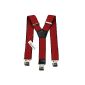 Suspenders for men 4 cm wide extra strong with 3 Clips Y-shape long for men's and women's trousers all colors
