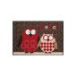 Salonlöwe Doormat washable Owls Lars & Lotte Red 50x75 cm SLD0549-050x075
