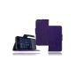Premium Leather Flip Case Book Case for iPhone 5 / iPhone 5S Cover Wallet Case Cover with Stand Function and debit / credit card pocket in Stone Washed Antique violet (Accessories)