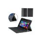 Navitech faux leather case cover for the Microsoft Surface Pro 2 II Tablet (Black) (Electronics)