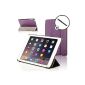 ForeFront Cases® - Synthetic Leather Case with Stand for Apple iPad Air Smart Case Cover - automatic standby magnetic closure for 2013 New iPad 16Gb WiFi + Air, 32Gb, 64Gb, 128Gb + stylus - PURPLE (Electronics)