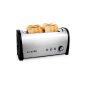 Klarstein Cambridge double long slot 4-slice toaster stainless steel long slot toaster (1400W, with bun warmer, variable browning setting) silver