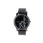 YESURPRISE Leather Quartz Watch Women Kids Clock Watch Unisex with paragraph gift Gift black watch (clock)