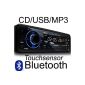 Tristan Auron BT1D2001 Car Radio Bluetooth Touch Button MP3 USB SD Card CD