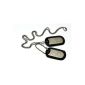 Military Dog Tags: 2 personalized army style dog tags with ball chain & silencers (jewelry)