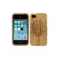 kwmobile® Untreated bamboo tree in Case Design for the Apple iPhone 4 / 4S in light brown (Wireless Phone Accessory)