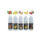 Salcar® e-liquid nicotine 0.0 mg, 1-pack (5x 10ml) for e-cigarette (strawberry, cantaloupe melon, mango, cherry, banana) (Health and Beauty)