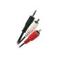 APM 419000 Cord 3.5 Mm Stereo Jack / 2 RCA Male M 1.50 Nickel (Accessory)