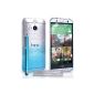 Yousave Accessories Coque The New HTC One M8 (2014) Case Blue / Clear Rain Drop Hard Case With Stylus (Accessory)