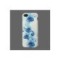 iProtect Cases iPhone 5 5s shell flower blue and white (Electronics)