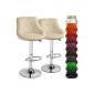 Set of 2 bar stools Bar armchair with footrest and upholstered seat, bar stool horizontal and vertical adjustment (color choice)