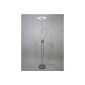 LED floor lamp Torchiere Liam dimmable, color nickel, with reading arm, practical modern floodlights, living room lamp, working lamp