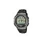 Casio - W-734-1AVEF - Men's Watch - Quartz Digital - White Dial - Black Resin Bracelet (Watch)