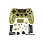 TQS ™ Golden Chrome Protective Cover Case Protective Case with key buttons for PS4 controllers (accessory)