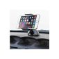 iKross Car Cradle Suction Cup Windshield / Dashboard - Rotating 360 degrees - for Apple iPhone, Smartphone, Window Phone, GPS and More - Black (Wireless Phone Accessory)