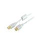 USB extension cable, A / A, High Speed, gold plated contacts, ferrite, white 3m (Electronics)