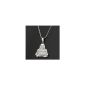 Lorelys - necklace pendant white gold plated Buddha luck prosperity protection entirely set with zircons -Chain offered (Jewelry)