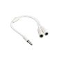 1 2 3.5mm Headphone Splitter Adapter Cable for iPod iPhone (Electronics)