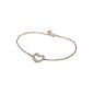 Vaquetas Ladies Bracelet gold color game heart gilded Signity 925 Silver partially gilded zirconia brilliant cut white 21.0 cm - He A7112S (jewelry)