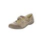 Legero Ballerina taupe leather insole Velcro Women's shoes 7-00891-43 (Textiles)