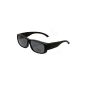 Black Polariserte sunglasses FIT OVER sunglasses - are worn over normal glasses;  ideal for driving, walking, cycling, fishing, etc. UVA / UVB protection.  For men and women (textiles)
