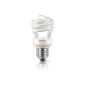 Philips - 929689114508 Bulb Fluo-Compact Spiral - E27 - 12 Watts Consumed - Incandescent Equivalency: 60W (Kitchen)