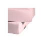 Fleuresse Fitted Sheet 1115-4040, Jersey in 100x200 cm, Light pink, 100% cotton, with a practical all-round rubber iron (household goods)