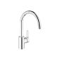 GROHE Euro Style Cosmopolitan kitchen faucet, high and pull-out spout, swivel limitation 0 ° / 150 ° / 360 ° 31,126,002 (tool)