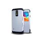 Hull [SLIM ARMOR VIEW] Samsung Galaxy S5 - SAVFY® - Case Flip Case Cover Ultra-Fine + PEN + SCREEN FILM OFFERED!  Protection Cover For Galaxy S 5 / SV / GT-i9600 i9605 SGS5 SM-G900 (2014) - White (Electronics)